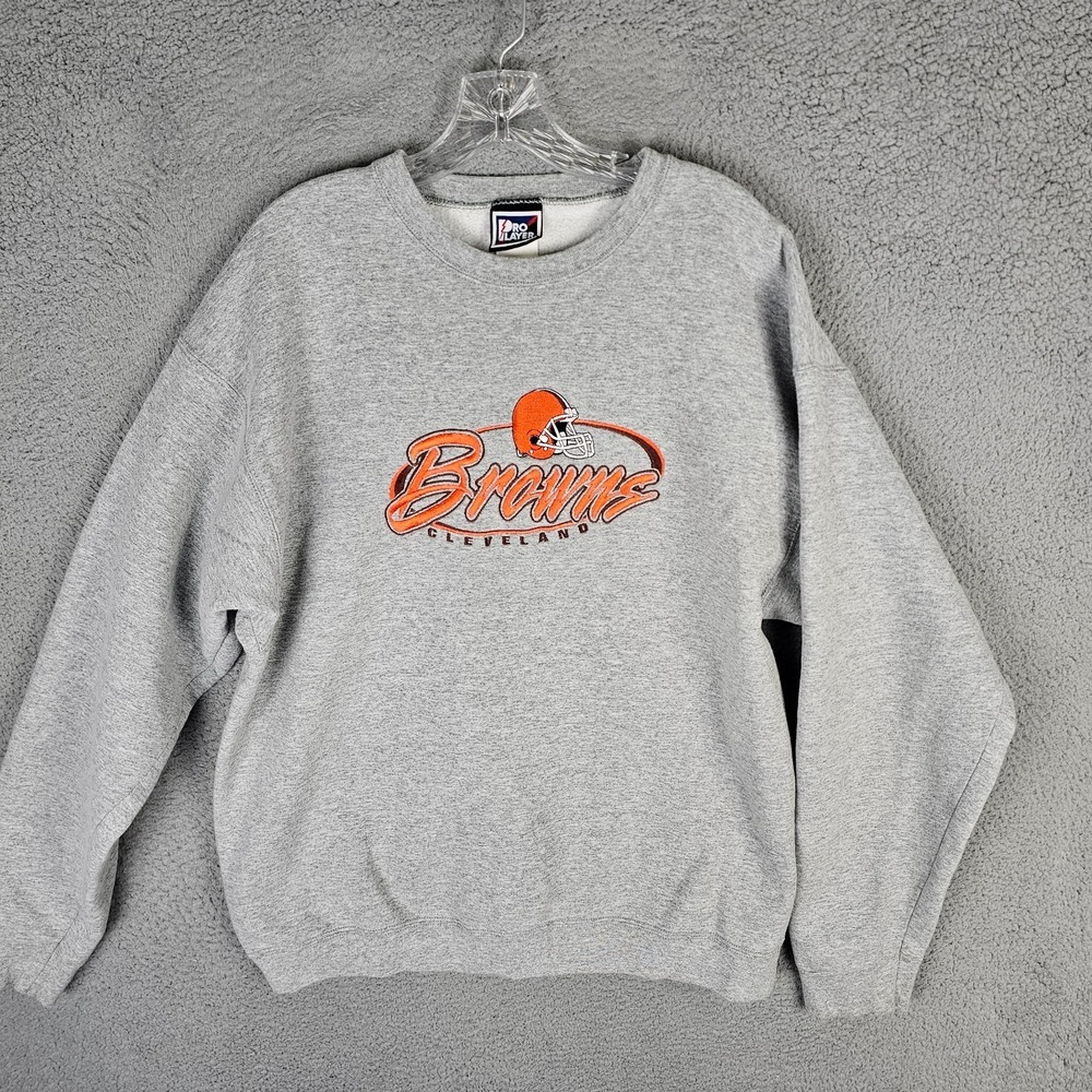Cleveland‎ Browns Sweatshirt Mens XL Fleece Lined Proplayer NFL Football VTG Y2K